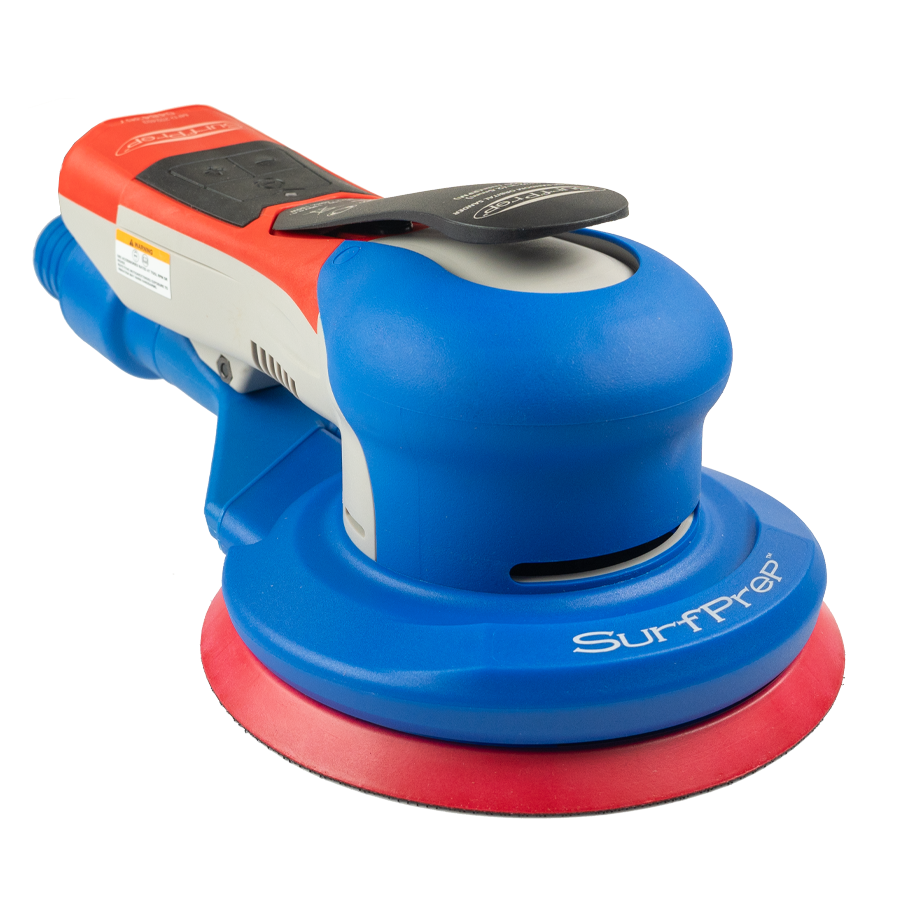 The SurfPrep 6" Gen 2+ Electric Ray Sanders vacuum compatible sander for woodworking and finishing.